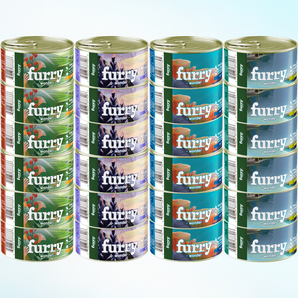 Furry Wonder 犬用缶詰 · 4種フレーバーセット(各6缶・計24缶)