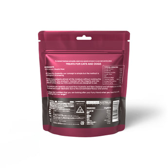 FREEZE DRIED VENISON COOKIE 鹿肉クッキーの商品パッケージ裏面 50g